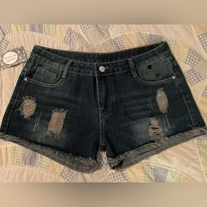 Blostirno Boutique denim distressed shorts size 32